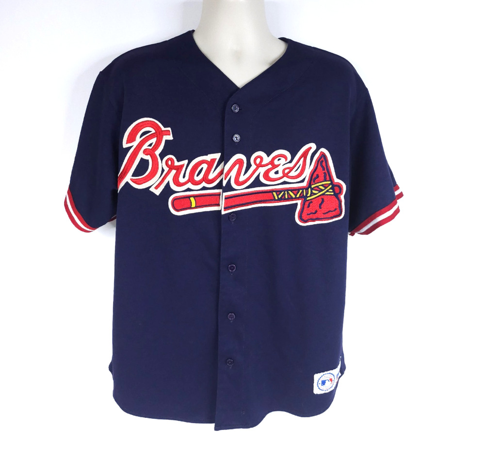 Vintage Majestic Atlanta Braves Baseball Jersey Mens Large Made USA